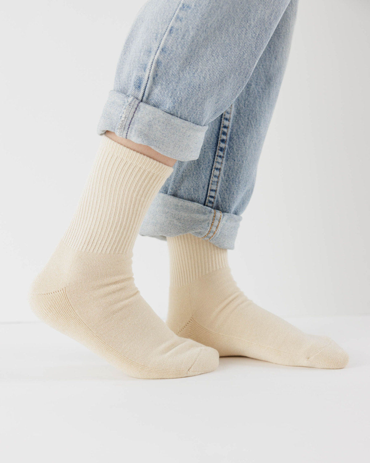 Ribbed Sock Ecru