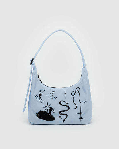 Mini Nylon Shoulder Bag  Embroidered Ballet Icons