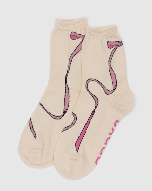 Crew Sock Pink Bow