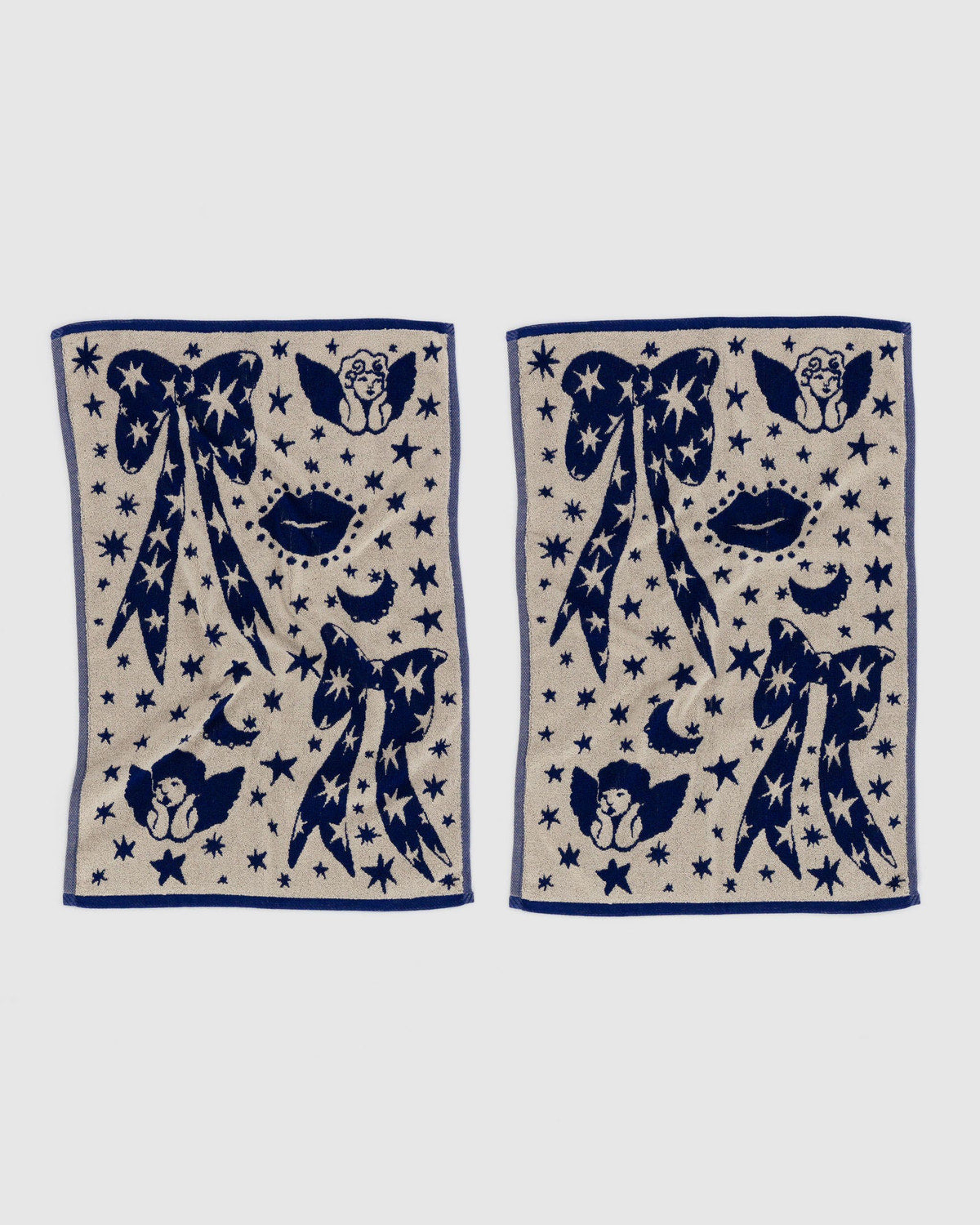 Hand Towel Set of 2 Cherub Bows