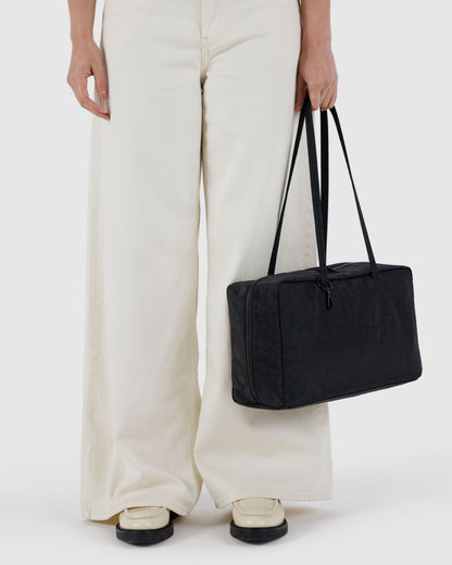 Medium Nylon Bowler Bag Black