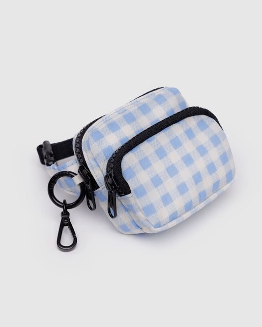 Fanny Pack Charm Light Blue Gingham