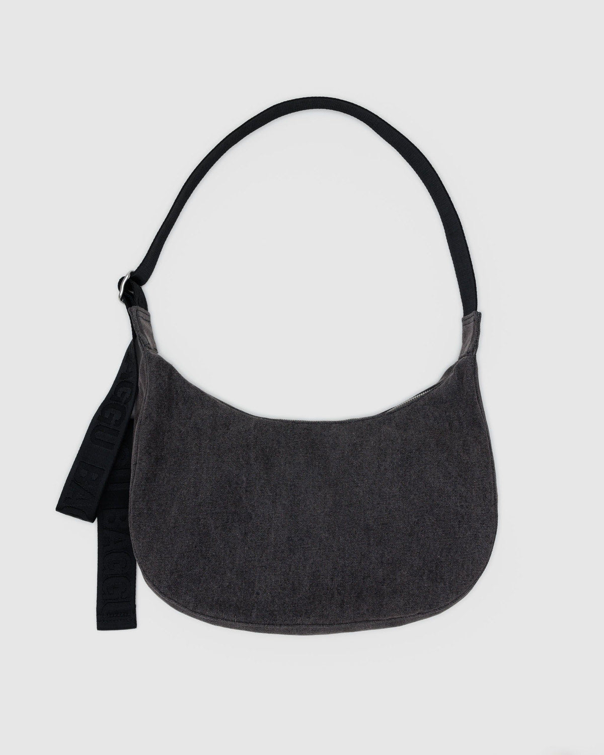 Medium Denim Crescent Bag Washed Black Denim