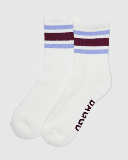 Ribbed Sock Ivory Stripe