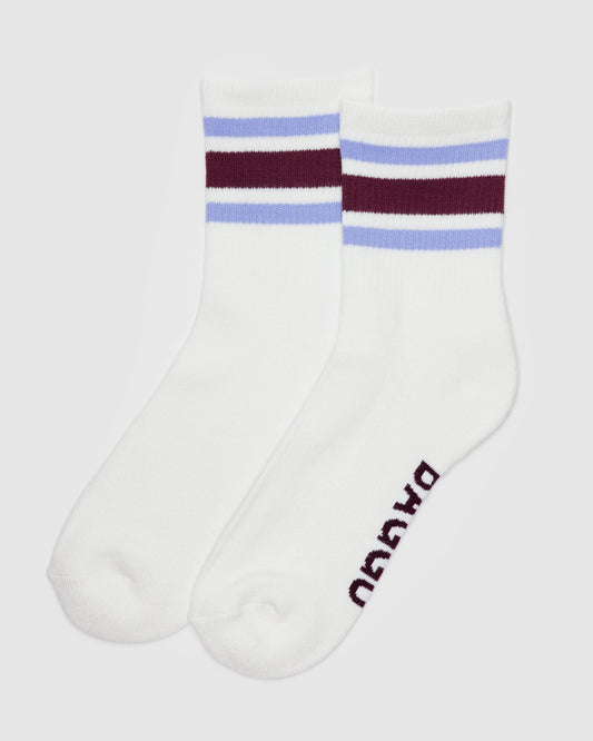 Ribbed Sock Ivory Stripe