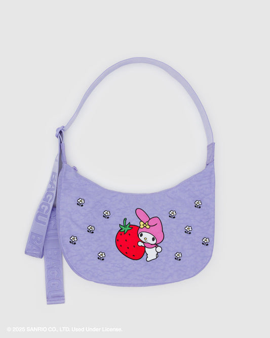Medium Nylon Crescent Bag Embroidered My Melody Strawberry