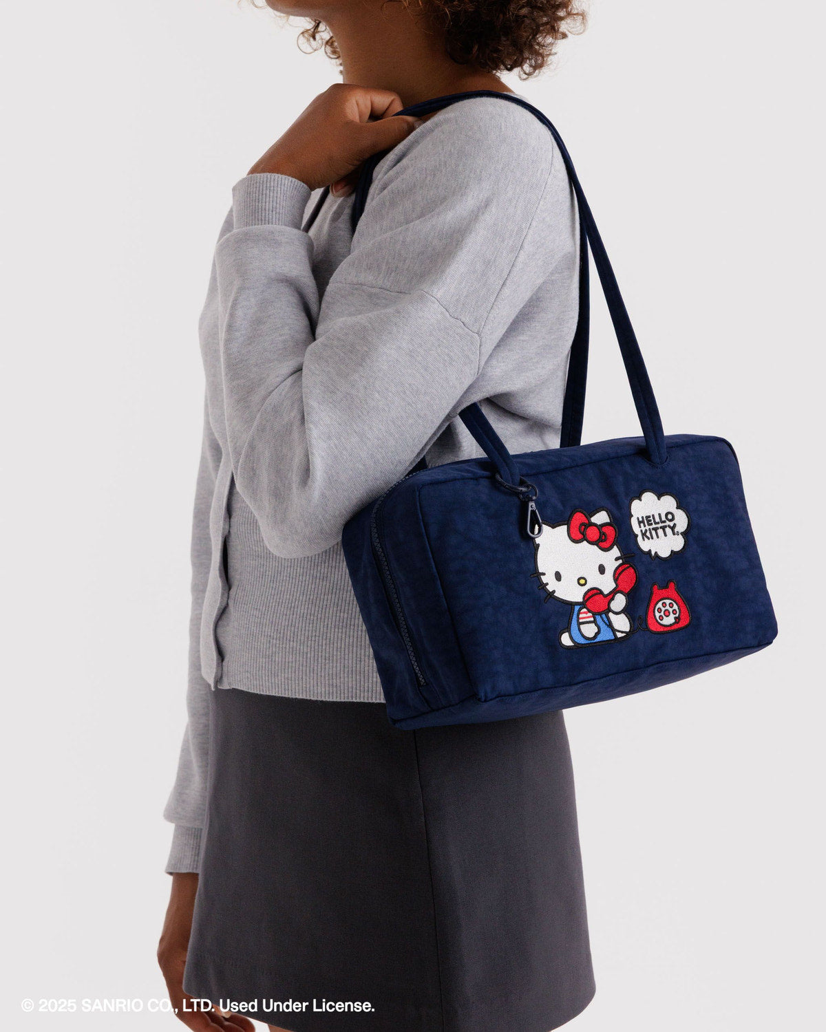Nylon Bowler Bag Embroidered Hello Kitty Phone