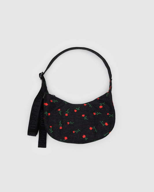 Small Nylon Crescent Bag Painted Wildflower