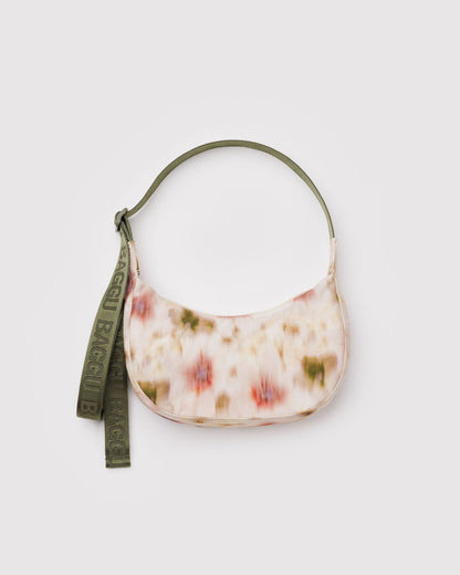Small Nylon Crescent Bag Abstract Floral