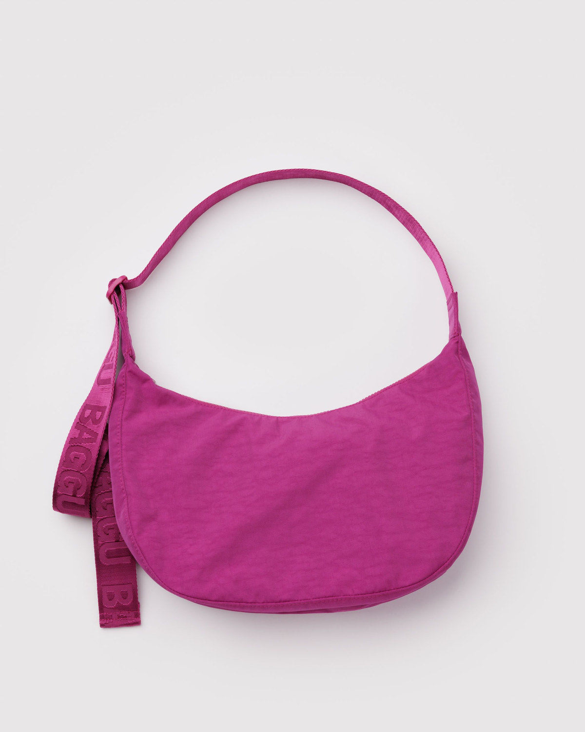 Medium Nylon Crescent Bag Deep Fuchsia