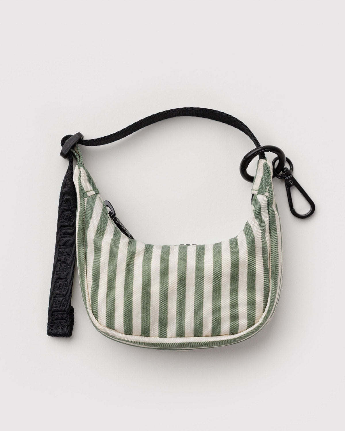 Crescent Bag Charm Sage Stripe