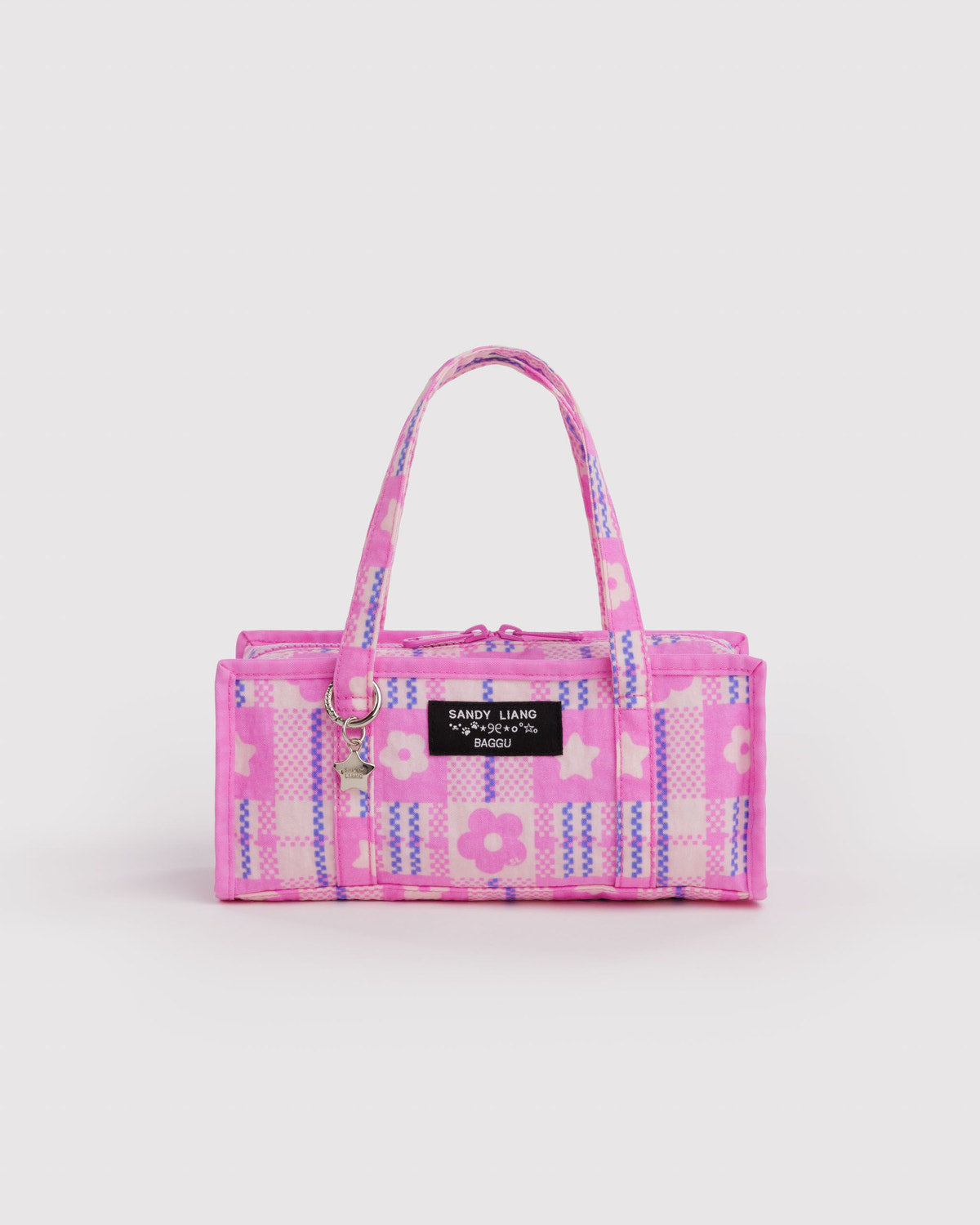 Mini Nylon Market Bag Market Plaid Pink
